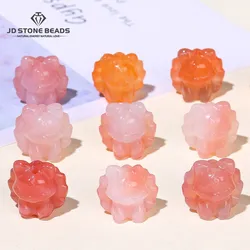 1 Pc Natural Salt Source Agate Nine-Tailed Fox Carved Bead Random Color With Hole For Jewelry Making Diy Necklace Accessory