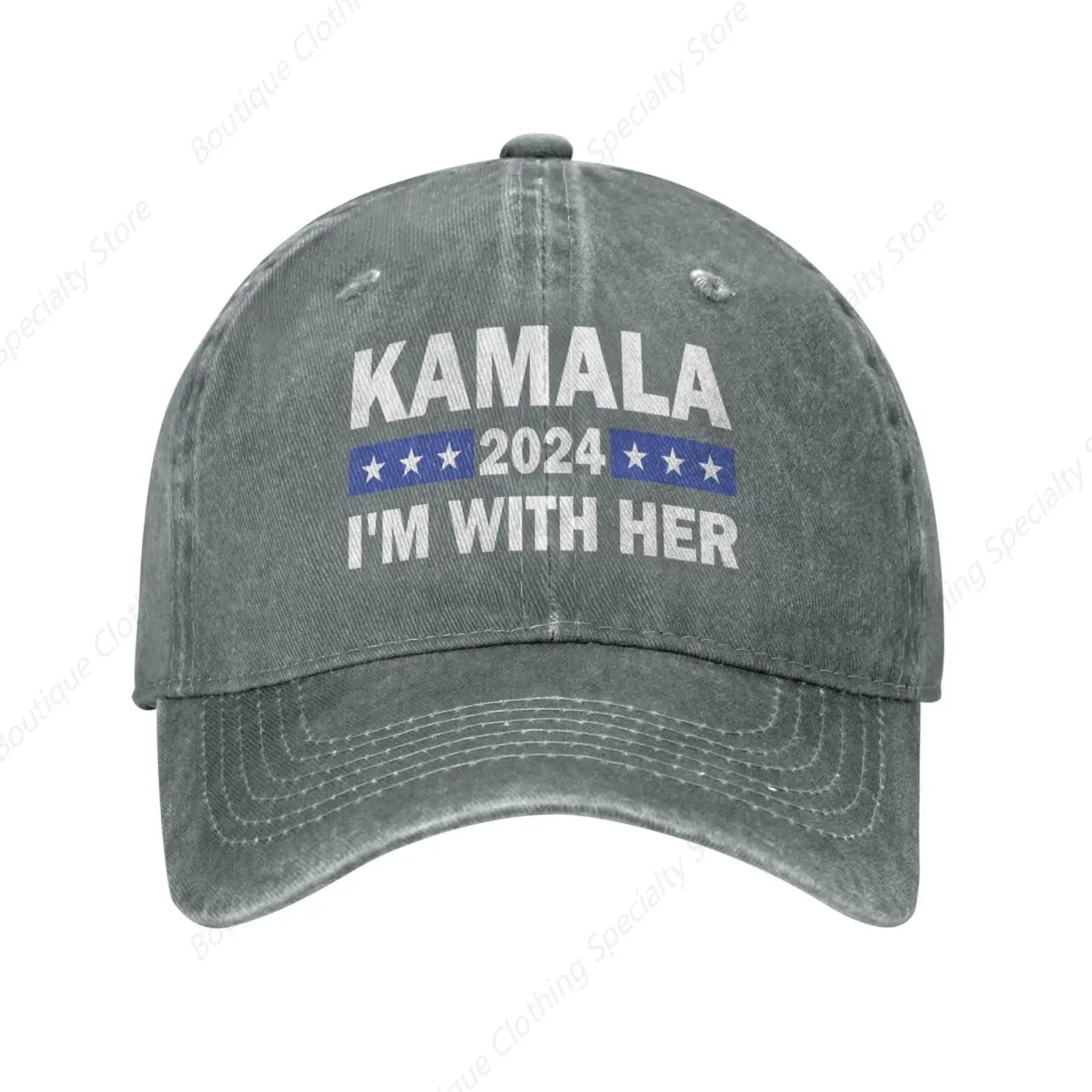 I'm with Her Kamala Vote for 2024 President Kamala Harris Hats Hat Fashion Cap for Men Women t shirt tshirt tee flags Gray