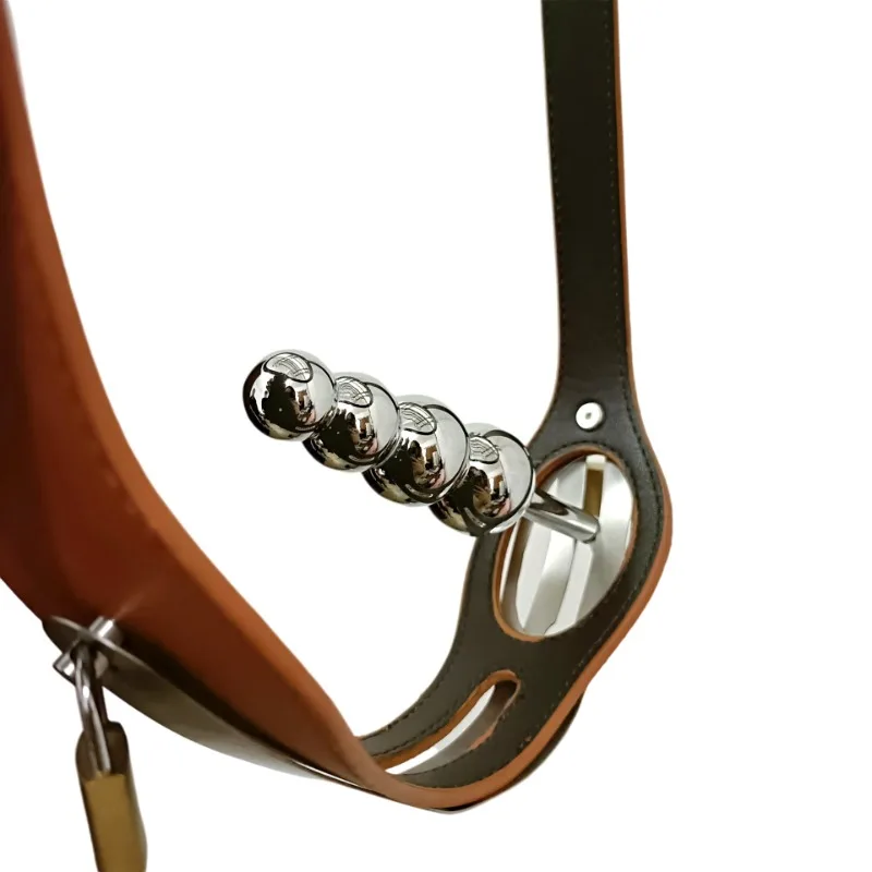 Leather T-shaped Adjustable Chastity Belt for Women BDSM Wearable Female Masturbator Panty Lock Sexy Toy 5