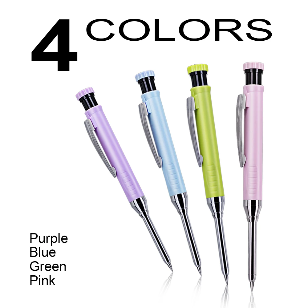 New Creative 2.8mm Deep Hole Woodworking Pencil Set, Carpenter Marker Pencil for Engineering Architect Drawing Scribing Tool