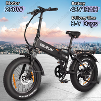 VARUN S20-1 Electric Bicycle 250W 48V13AH Lithium Battery Adult Folding Electric Bike 20*4.0 inch Fat Tire Urban Commuter E-bike