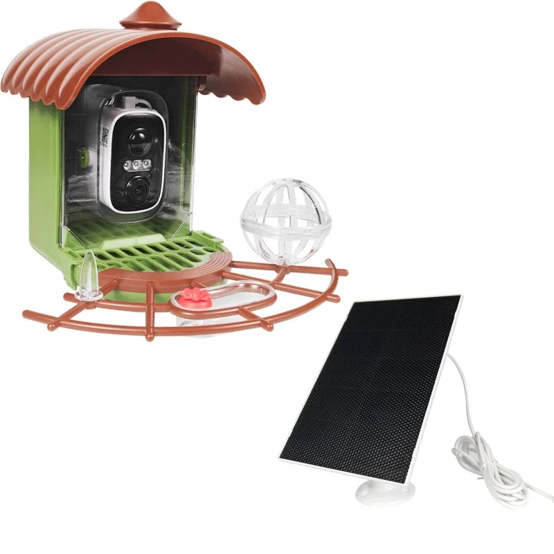 Outdoor Solar-Powered Automatic Smart AI Bird Feeder Camera Vision WIFI HiBirds APP Cloud Storage 5200mAh Battery