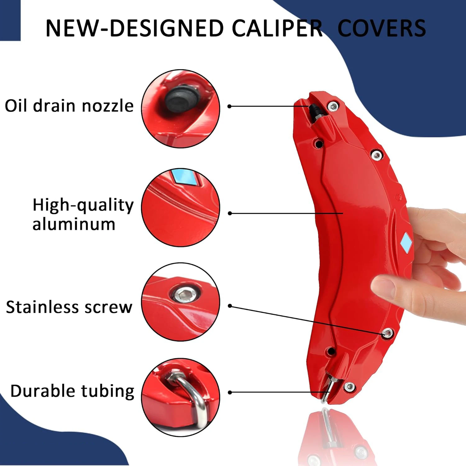 JUST Fit for Tesla Model Y Juniper 2025 2026 RWD Produced in Berlin Brake Caliper Covers 4pcs/set Front Wheel+Rear Wheel 썸네일 5