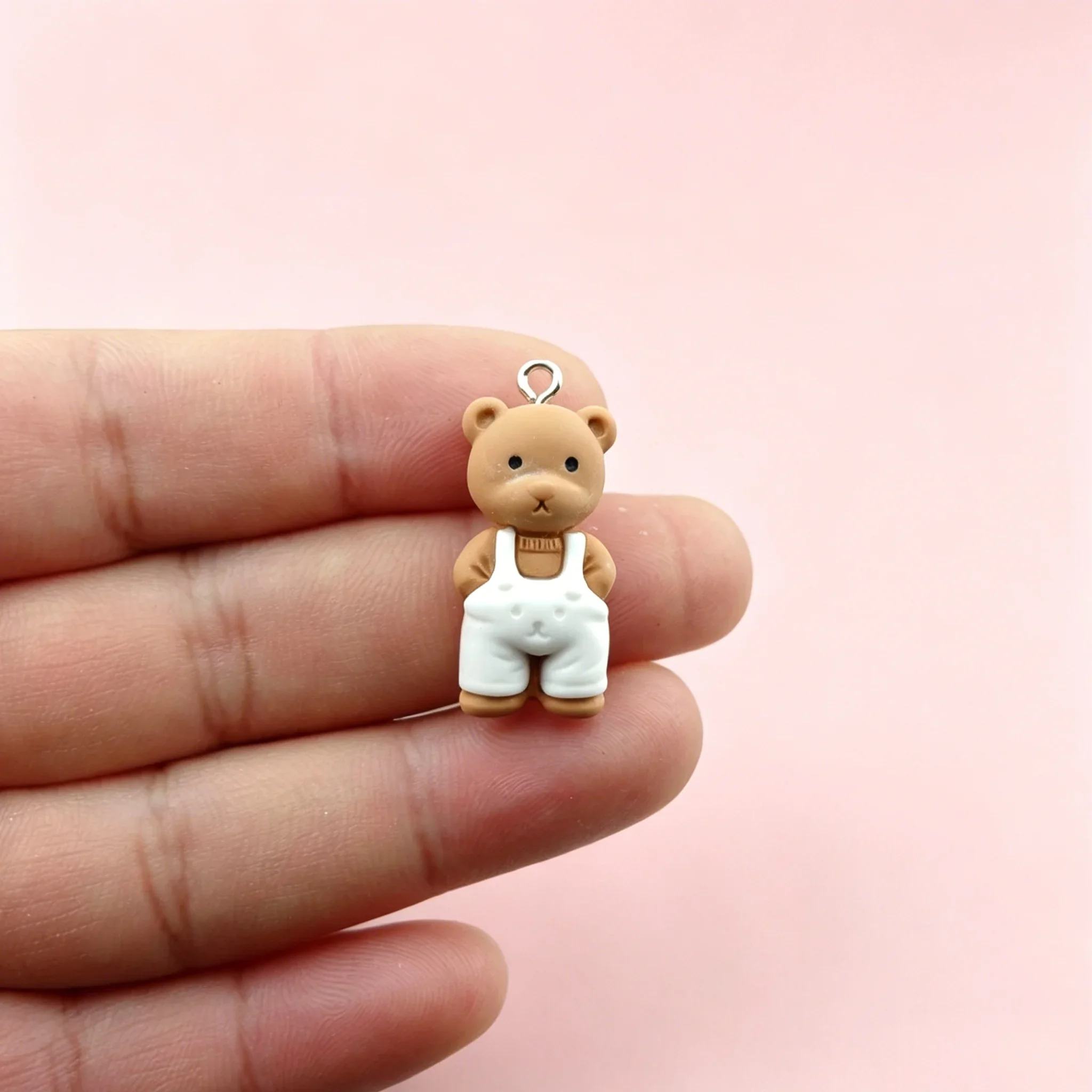 10Pcs Kawaii Bear Bunny Resin Pendants Cute Animal Charms for DIY Earrings Keychain Jewelry Making view 6