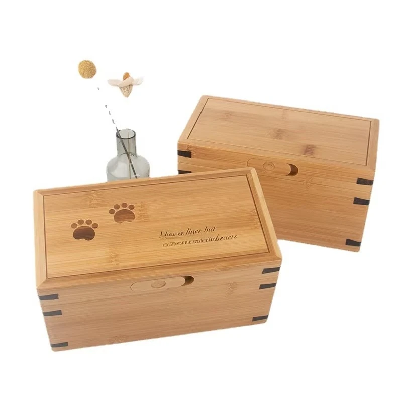 

Degradable Bamboo Urn Claw Design Pet Coffin for Cremation Ashes