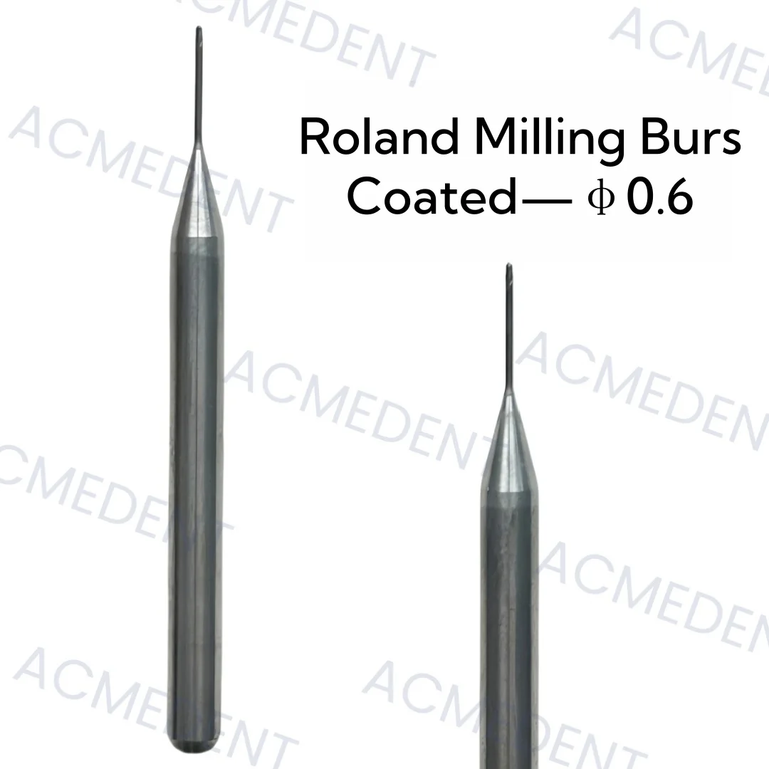 

φ0.6 Dental Coated Roland Milling Burs CAD CAM Zirconia Cutting Bur Coated Dental Lab Cutter PMMA Wax Peek 1-20pcs