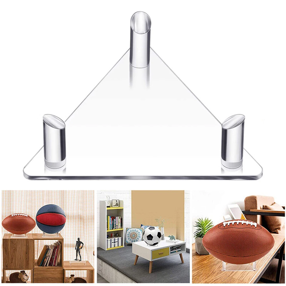 Acrylic Ball Stand Holder Triangular Basketball Rugby Football Storage Display Rack Soccer Volleyball Holder Sporting Goods