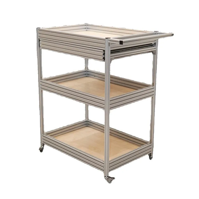 

Industrial wind birch marine plate aluminum profile movable trolley simple design