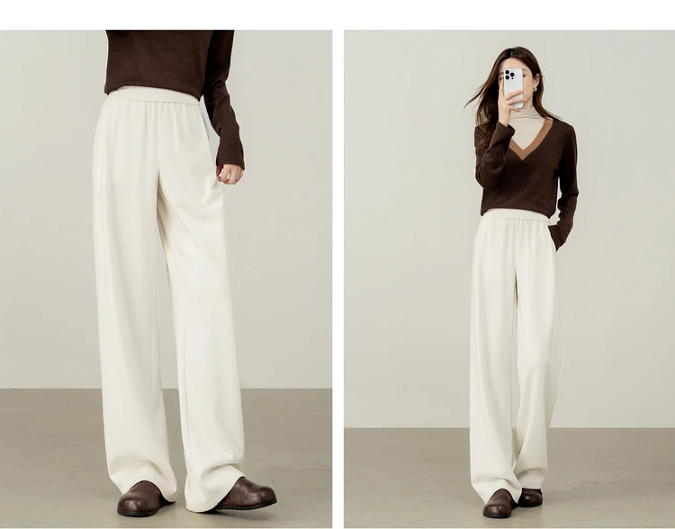 SENTUBILA Damen-Langhose, Strick, dick, gerade geschnitten, lässig, elastisch, hohe Taille, Jogginghose, Damenbekleidung 153K80276 – Detail 21