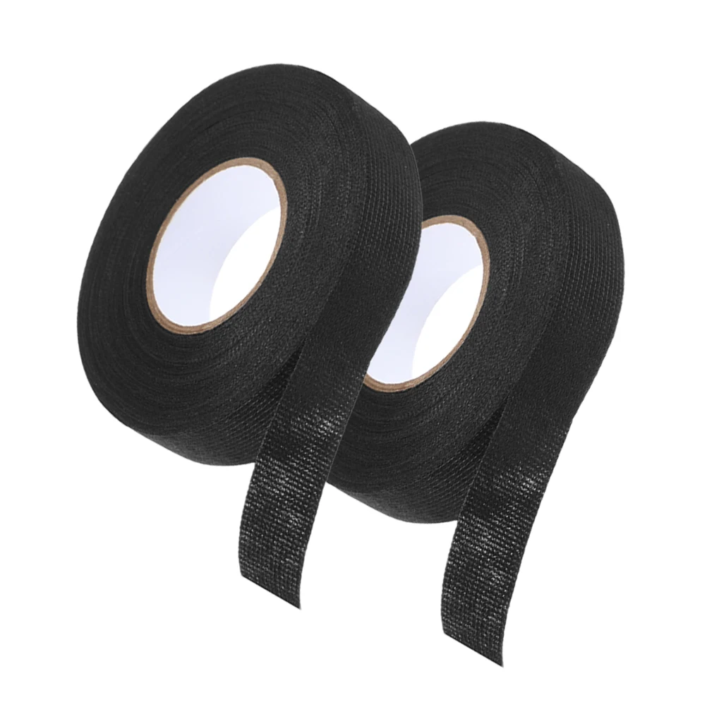 

2pcs Black Velvet Cloth Tape 15mmx15mx0.3mm High Temperature Resistant Car Wiring Harness Insulation Non Woven