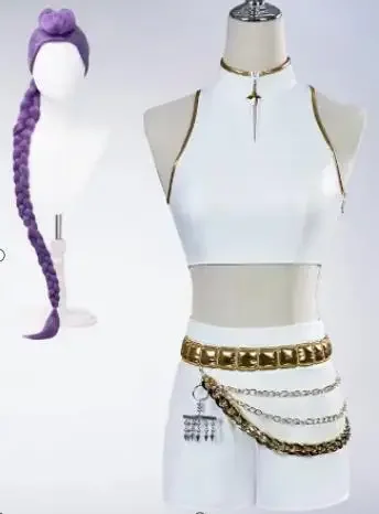 

Хэллоуин Jsut Saiyan K-POP Rumi Косплей Охотники на демонов Mira Zoey Белая сценическая форма Детские костюмы на Хэллоуин для девочек