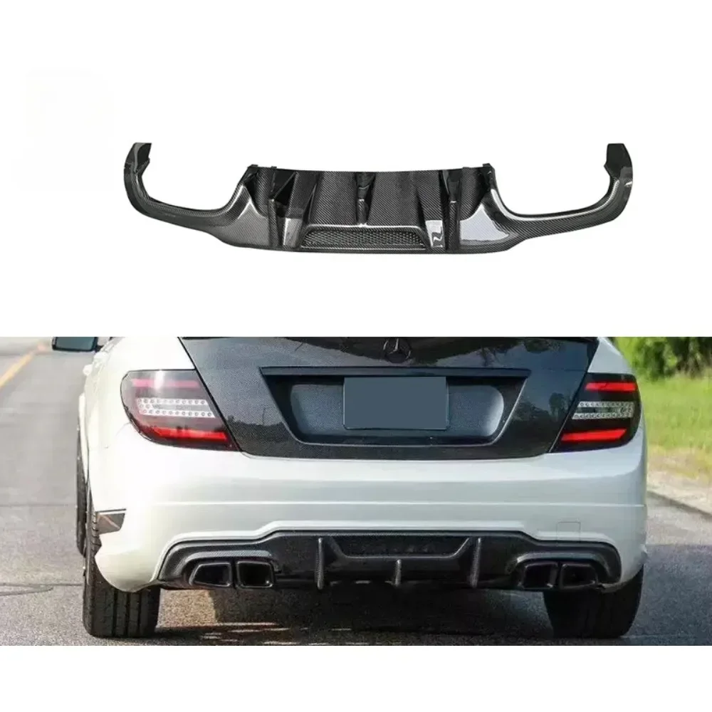 

New! Carbon Fiber For Mercedes Benz C-Class W204 C63 Rear Lip V-style Spoiler Diffuser 2012-2014 Body Kits Trim Car Accessories