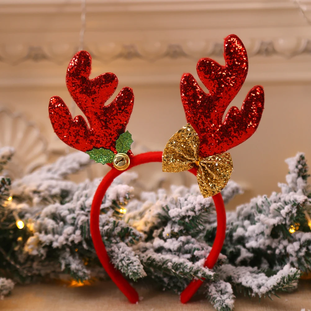 

Bell Antler Head Buckle Christmas Ornament Holiday Headband Cartoon Reindeer Antlers Hair Hoop