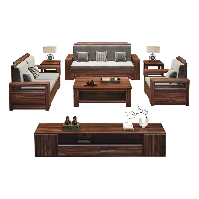 

Black walnut Chinese solid wood sofa combination