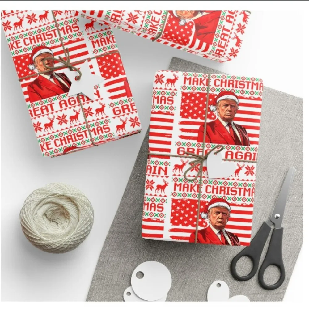 Unique Trump Wrapping Paper Christmas Christmas Gift Wrap Christmas Tree Decoration President Gift Wrap Santa Wrap Paper Funny