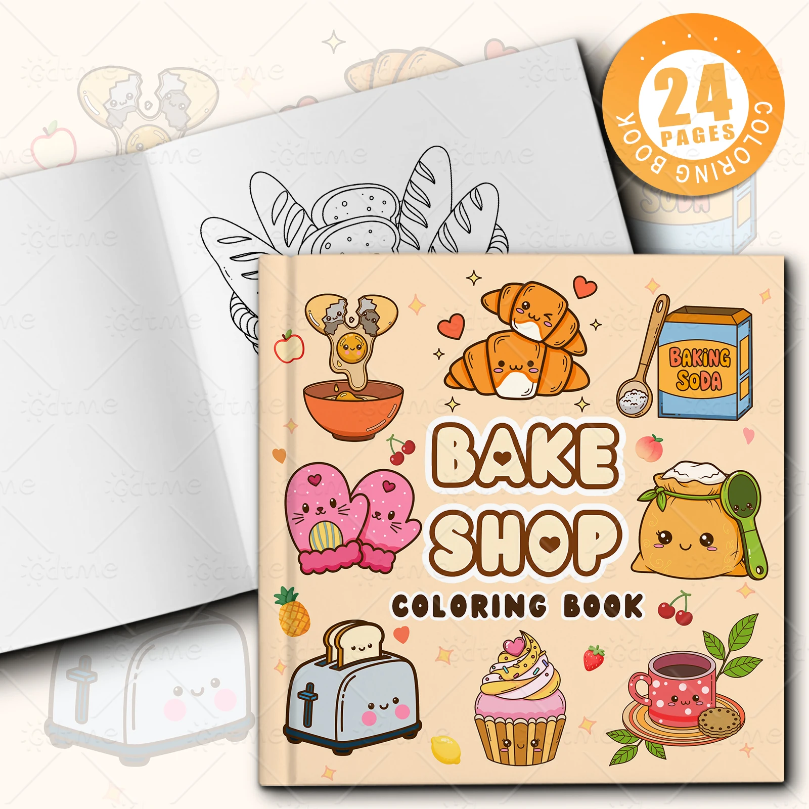 BAKE SHOP Malbuch mit kräftigen, einfachen Mustern für Erwachsene, niedliches Zeichenbuch, perfektes Geschenk für Party und Geburtstag – Detail 1