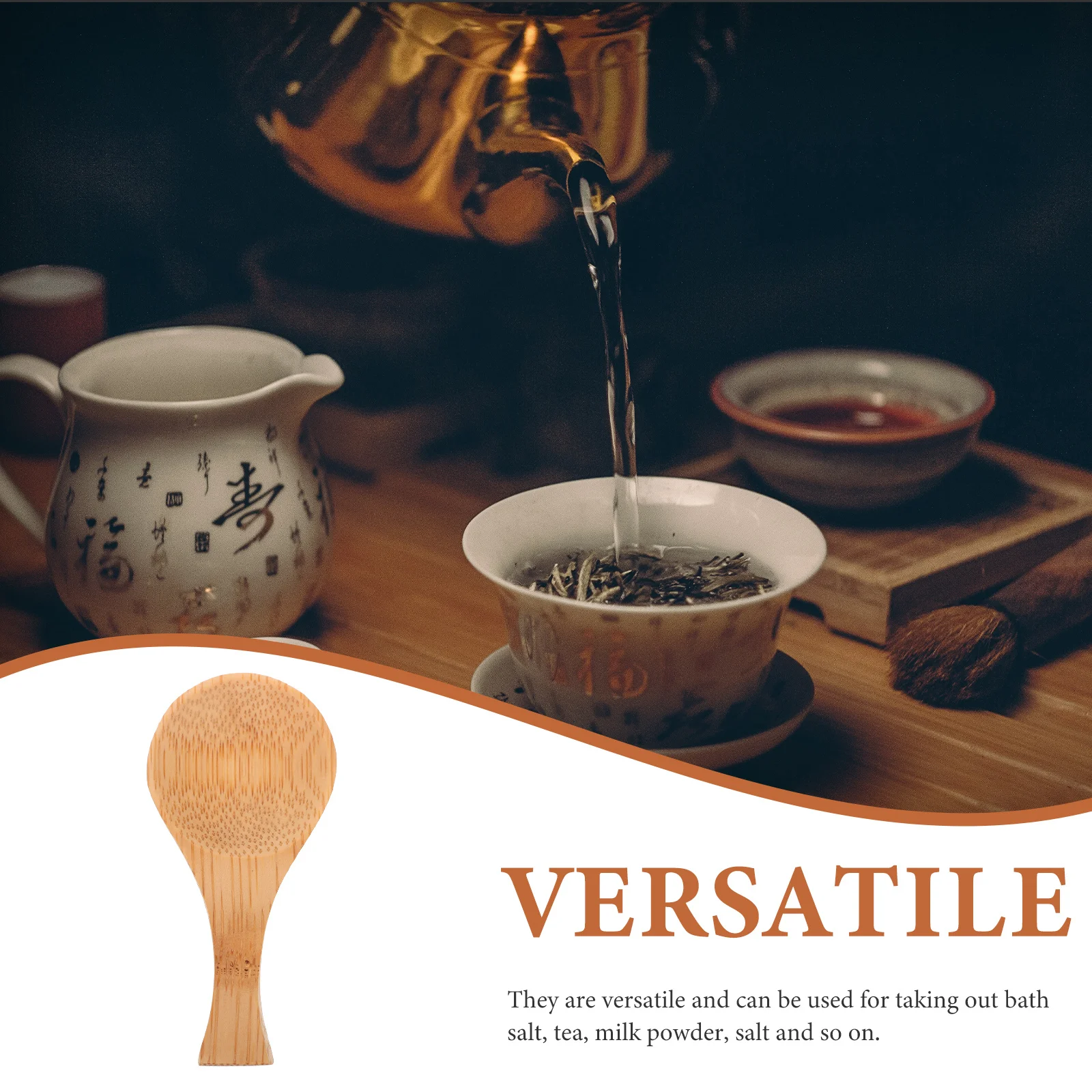 

4pcs Bamboo Tea Spoons Wooden Scoop For Salt Milk Powder Bath Tea Leaves Multipurpose Portable Kitchen Utensils