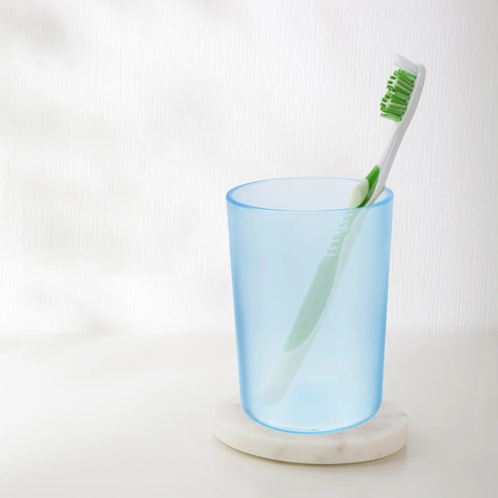 كوب غسيل شفاف أزرق، تصميم قوي غير مسامي لتنظيف الأسنان ومياه القهوة، استخدم حاوية مشروبات أنيقة ذات حافة ناعمة #1