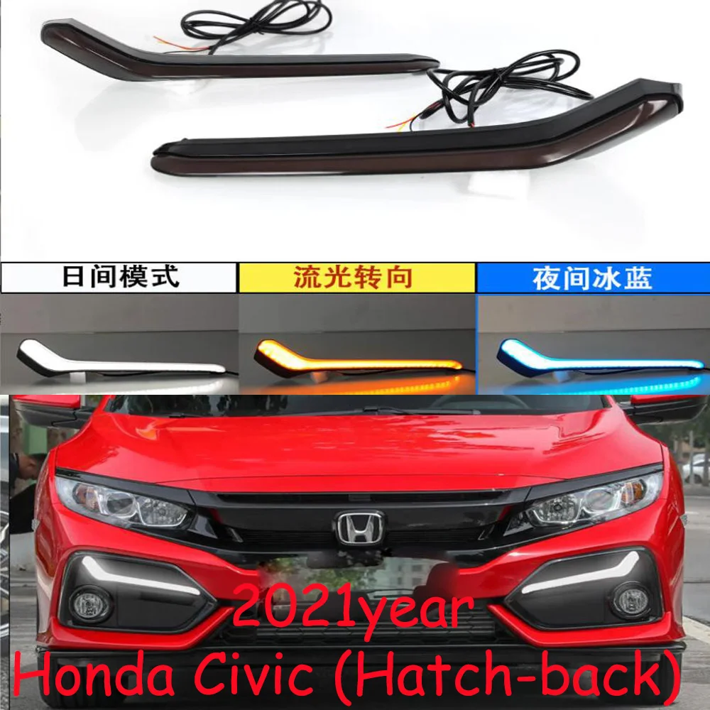 

1set Hatch-back car accessories bumper headlight for Honda Civic daytime light 2021~2023y LED for Honda headlamp Fog light