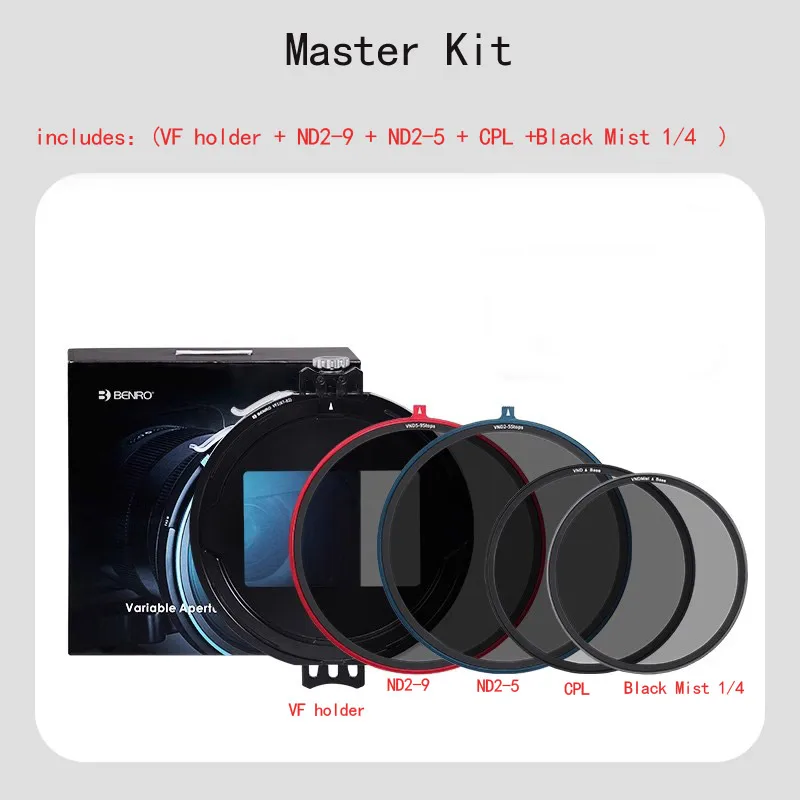 Benro VF1 Quick Installation  Disassembly Magnetic Suction Adjustable VND Mist Base ND CPL 67 72 77 82mm Filter Kit Lens