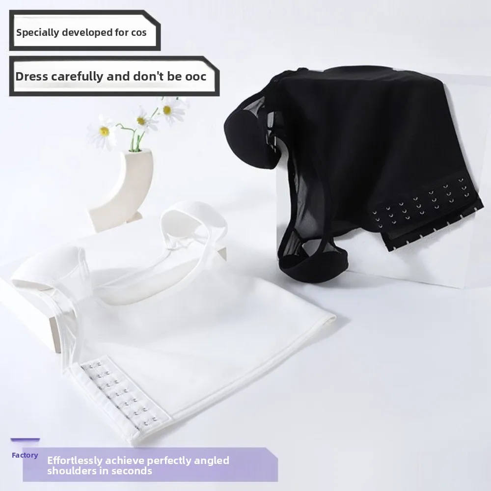 Flat Breast Binder Bustier Right-angle Shoulder Underwear Bottoming Shirt Vest Sleeveless Crop Tops Bra Invisible Tank Top