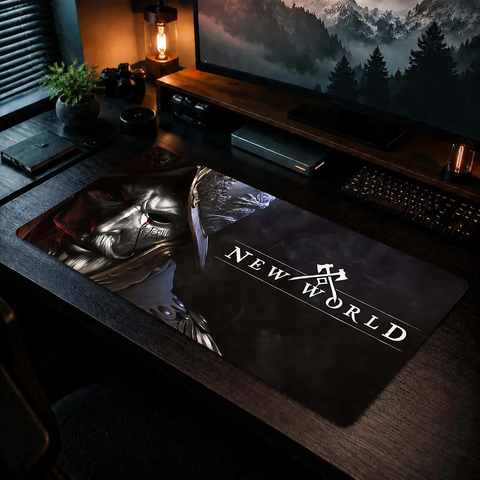New World Mouse Pad Gaming office Non-slip Desk Mat Diy Mousepad Large Game Keyboard overlock