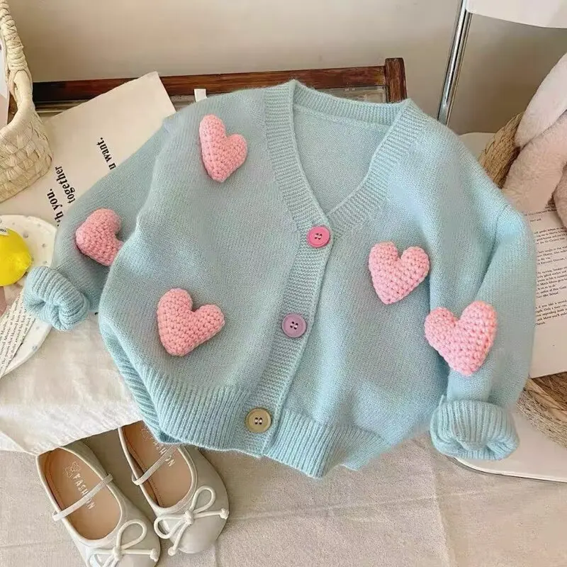 New Girls Cardigan Sweater Coat Spring Autumn Children Casual Jacket Toddler Baby Kids Wool Knitted Cardigan For Boys 2-6 Years