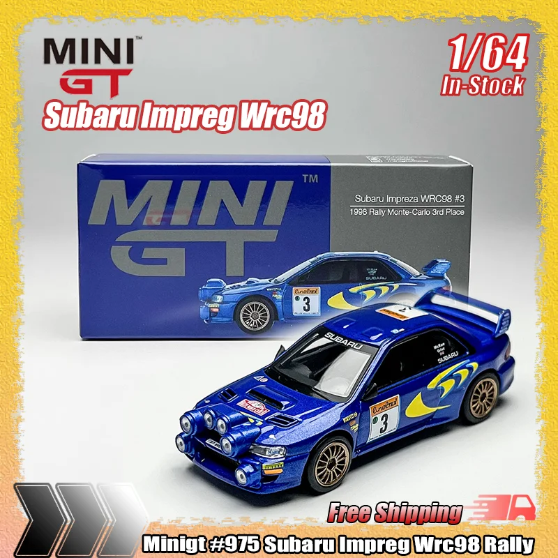 

Новый в наличии Minigt 1:64 # 975 Subaru Impreg Wrc98 раллийная имитация сплава миниатюрная литая под давлением модель автомобиля на заказ Коллекционная игрушка в подарок
