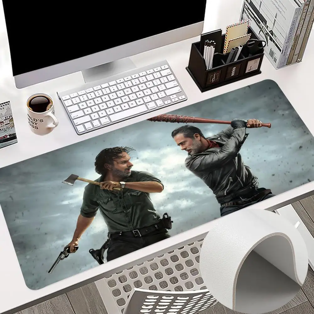 N-Negan The W-Walking D-Dead Mouse Pad 900x400mm Keyboard PC Desk Pads HD Printing Computer Double 80x40cm Sided Leather Non-sli