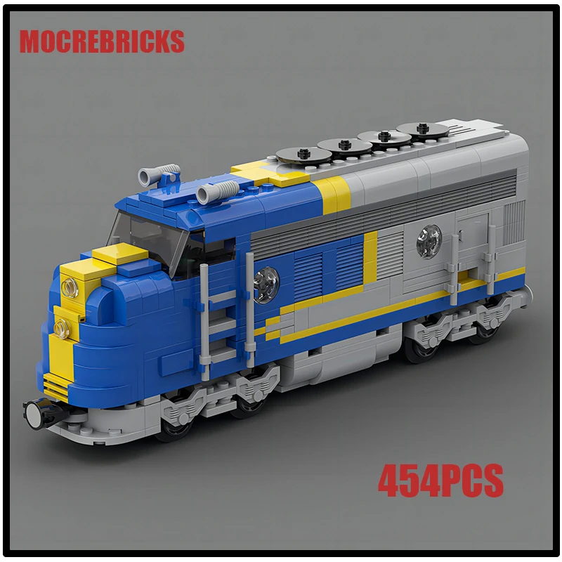 MOC Technology Building Blocks Santa Fe Super Chief Locomotive Train Railway Carriage Sets Puzzle Kid\'s Bricks Toys Xmas Gifts