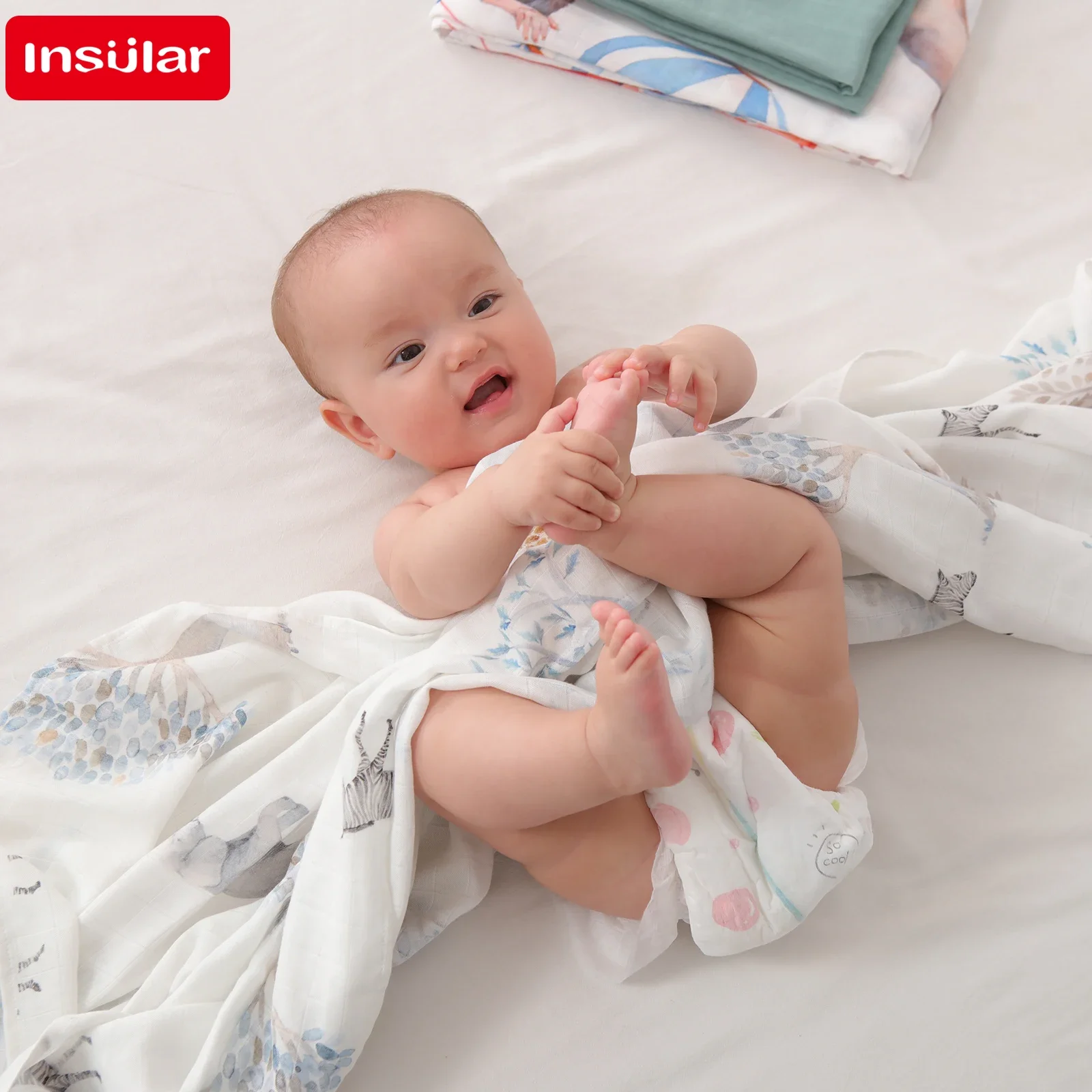 بطانية من الموسلين القطن الطفل التقميط 120*120 سنتيمتر لينة الوليد البطانيات حمام الشاش الرضع الاطفال التفاف كيس النوم غطاء عربة الأطفال #1