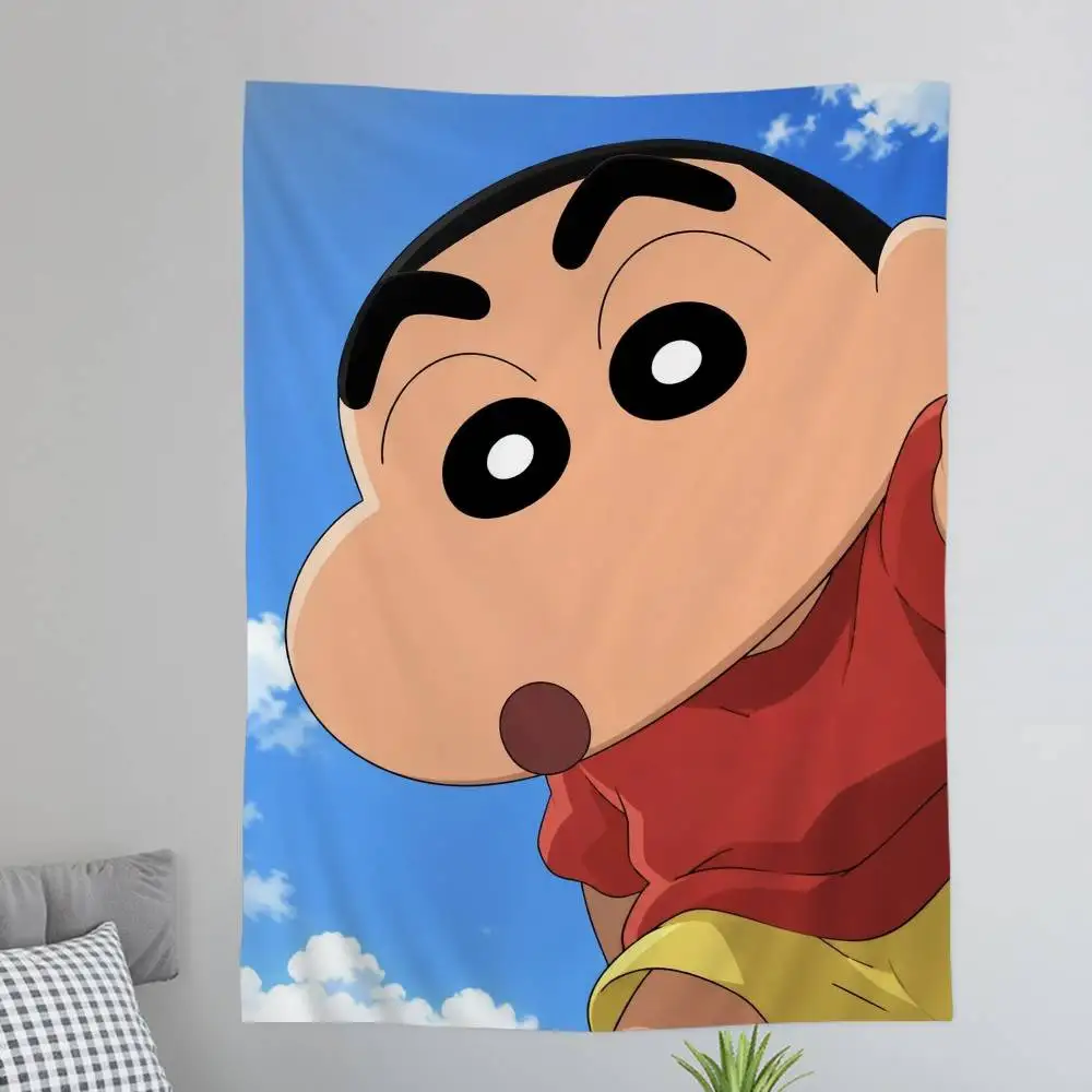 C-Crayon Cute S-Shin chan Cartoon Colorful Tapestry Wall Hanging Bohemian Wall Tapestries Mandala Wall Art Decor