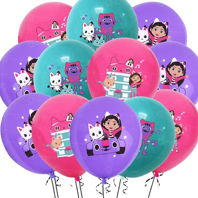 

New Gabby Dollhouse Balloons Gabby Cat Birthday Decoration 12inch Latex Ballon Balloon Party Favors Round Ball DIY Decorations