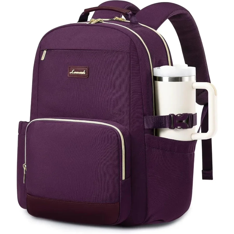 

LOVEVOOK Рюкзак для ноутбука для женщин с карманом для чашки большой емкости 17-дюймовая сумка для ноутбука и компьютера Дорожный рюкзак Кошелек W