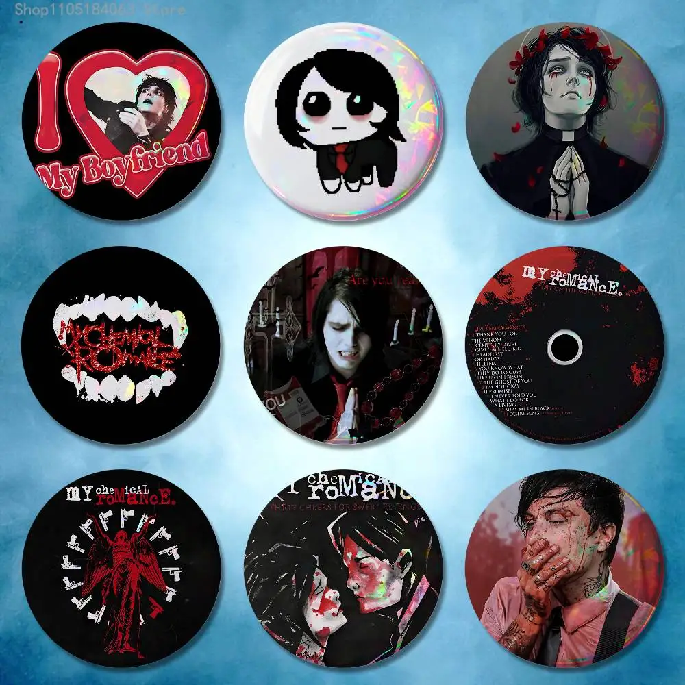 My C-Chemical R-Romance Badges Button Round Creative Pin Brooch Badge Bag Decor Accessories Fans Collect Friends Gifts