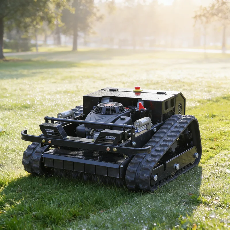 

Customized tracked remote-controlled lawn mower, orchard farm specific all terrain weeding and lawn cleaning machine