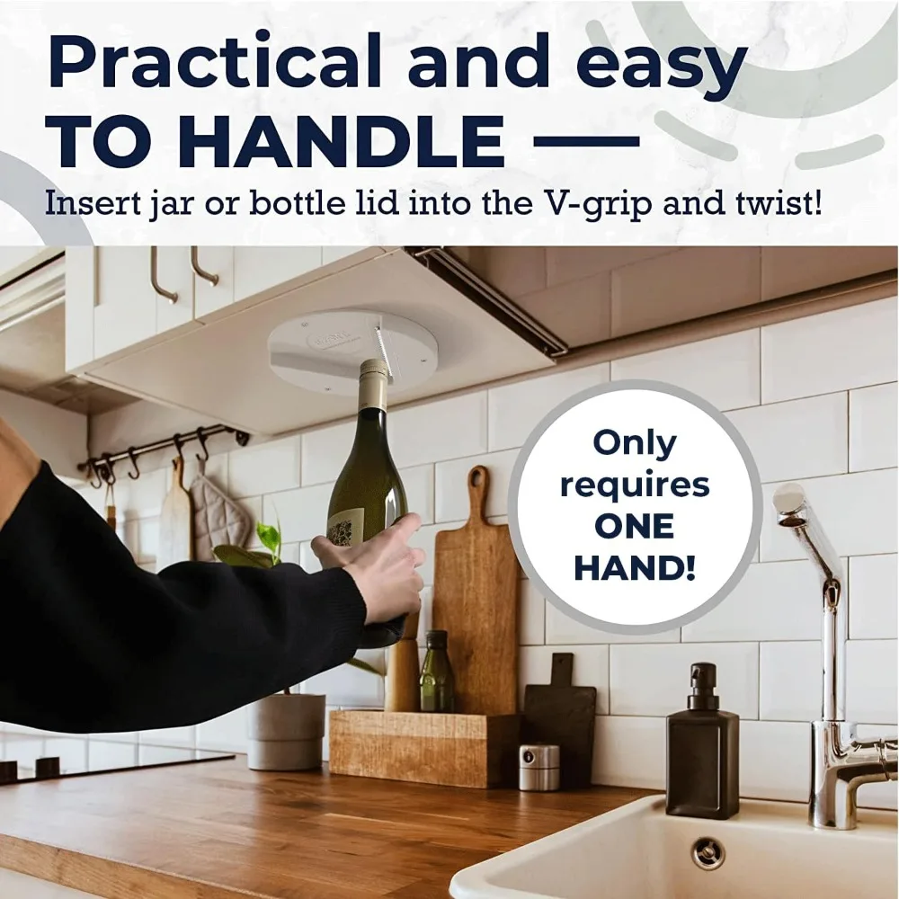 1pc Under Cabinet Jar Openers for Weak Hand Easy Grip, Arthritis jar opener, One Handed Gadgets & Bottle Opener Kitchen Tools view 4