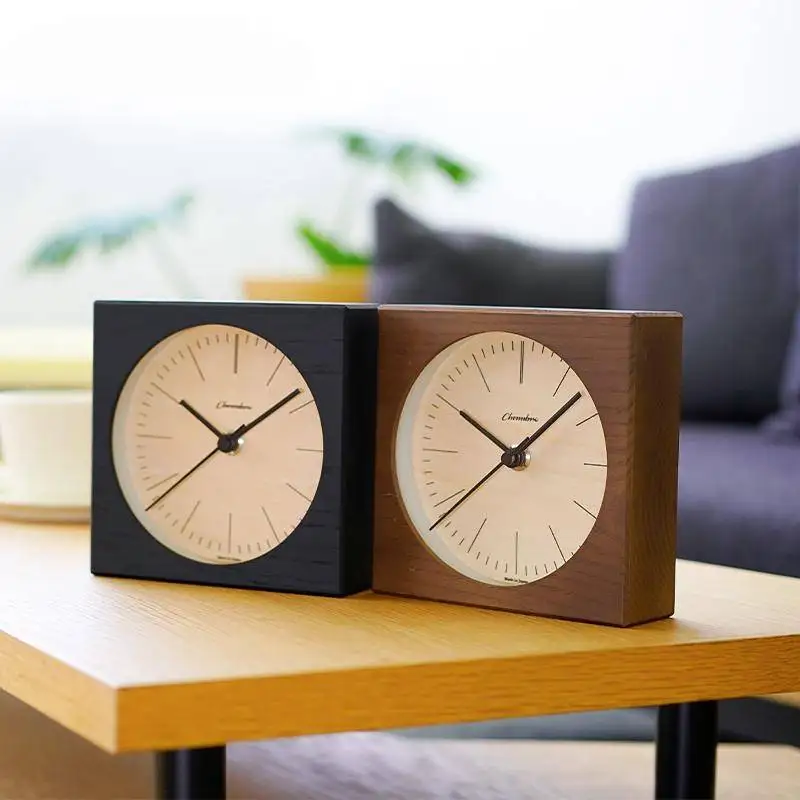 Quiet Unique Wall Clocks High Quality European Christmas Luxury Wall Clock Design Wooden Square Orologio Parete Decoration