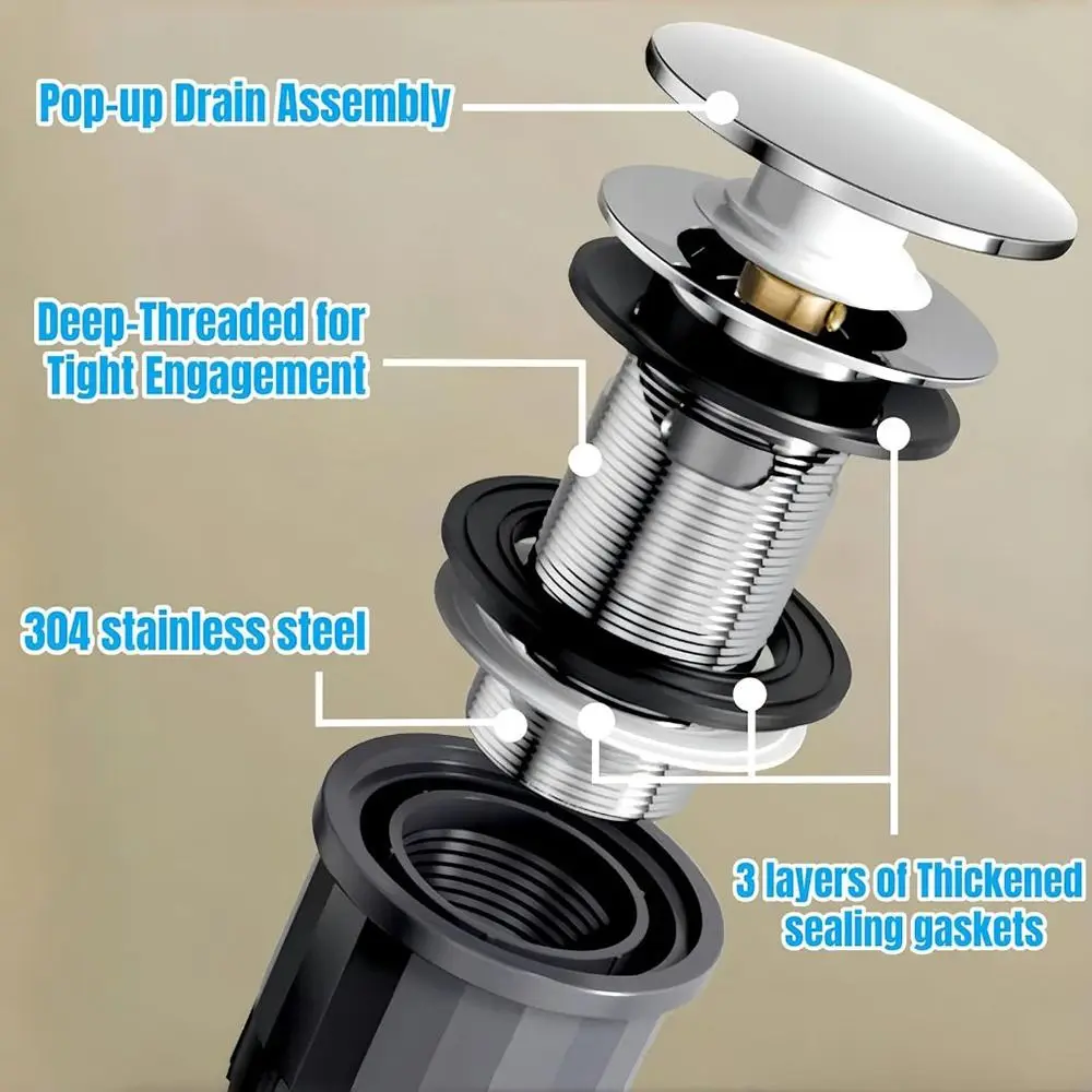 

1Pcs Flexible Pipe Hose Bathroom Sink Plug with Sink Stopper Washbasin Pipe Accesories Sink Basin Pipe Fittings Black Pop Up