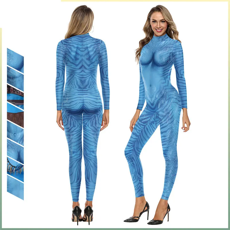 Halloween costume 2024 European and American movie Avatar bodysuit Water Way cosplay costume cosplay costume