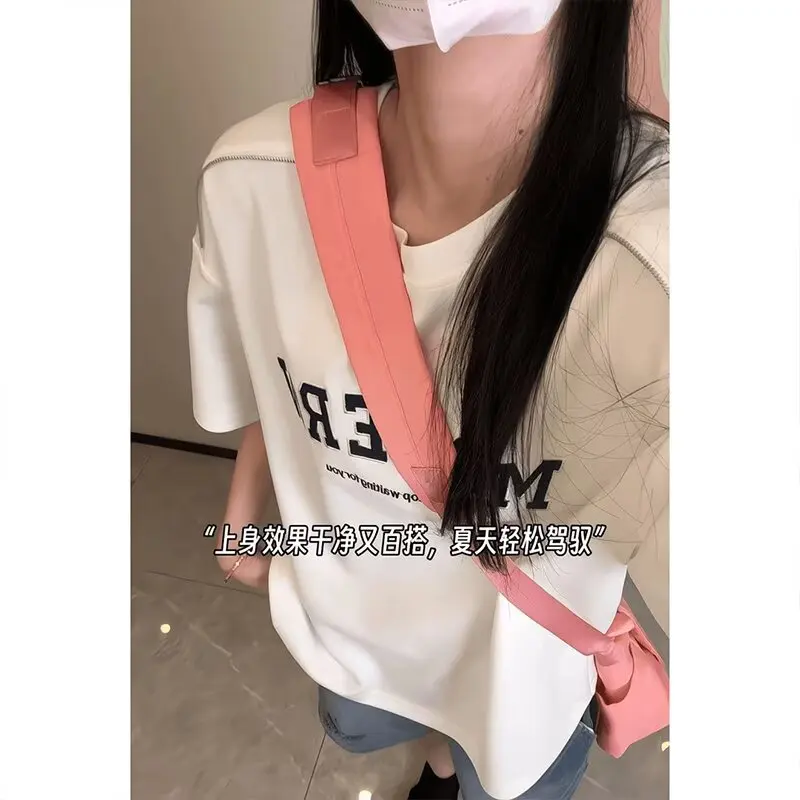 

Teenagers' versatile loose short sleeved T-shirt for women's summer new casual half sleeved shirt