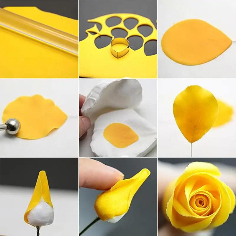 5/7Pcs Peony Petal Veiner Silicone Mold Stainless Steel Cutter Mould Handmade Fondant Flower Molds Cake Decorating Tool Bakeware