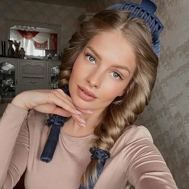 

Инструменты для укладки волос с шелковыми кудрями, мягкий ленивый поролоновый стержень, повязка на голову без нагрева, бигуди, сна