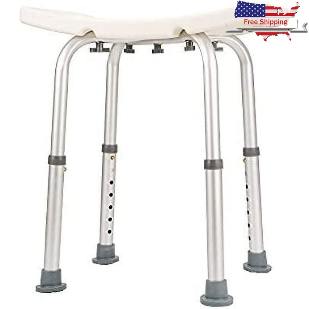 

Adjustable Bath Bench Shower Tub Seat Lightweight Anti-Corrosive Aluminum Non-Slip Drainage Holes Easy Maneuver Stability 325lbs
