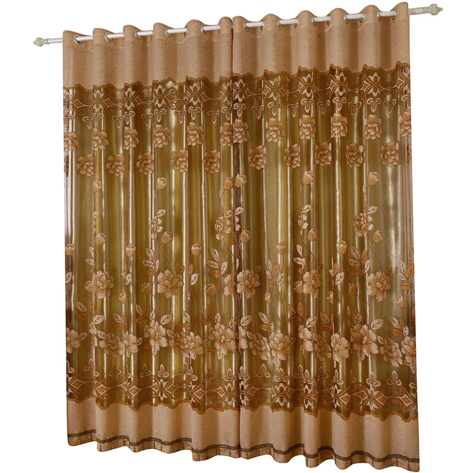 Leaves Sheer Curtain Tulle Window Voile Drape Valance 1 Panel Fabric декор для дома Decoracion Para El Hogar Moderno 2024.00