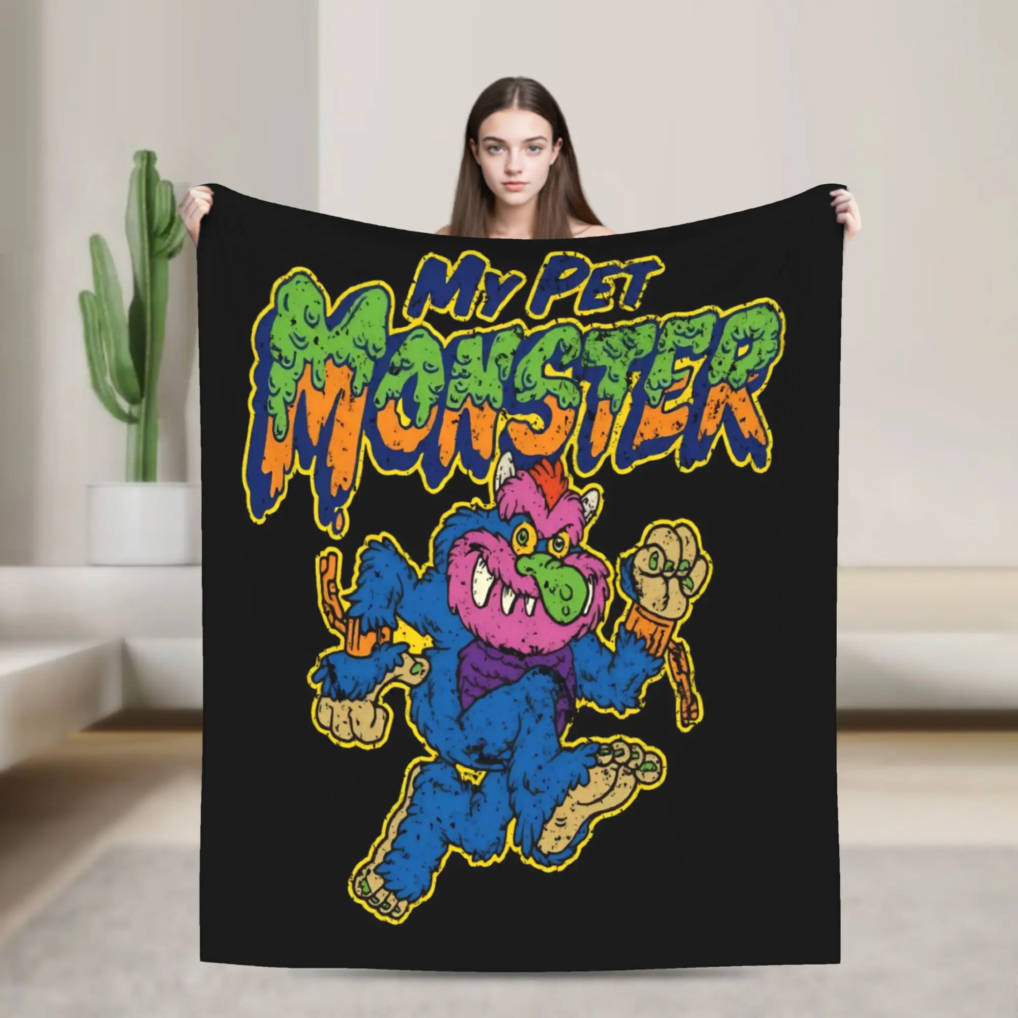 New My Pet Monsters Cartoon Blanket Super Soft Coral Fleece Plush  Comfortable Throw Blankets Machine Washable