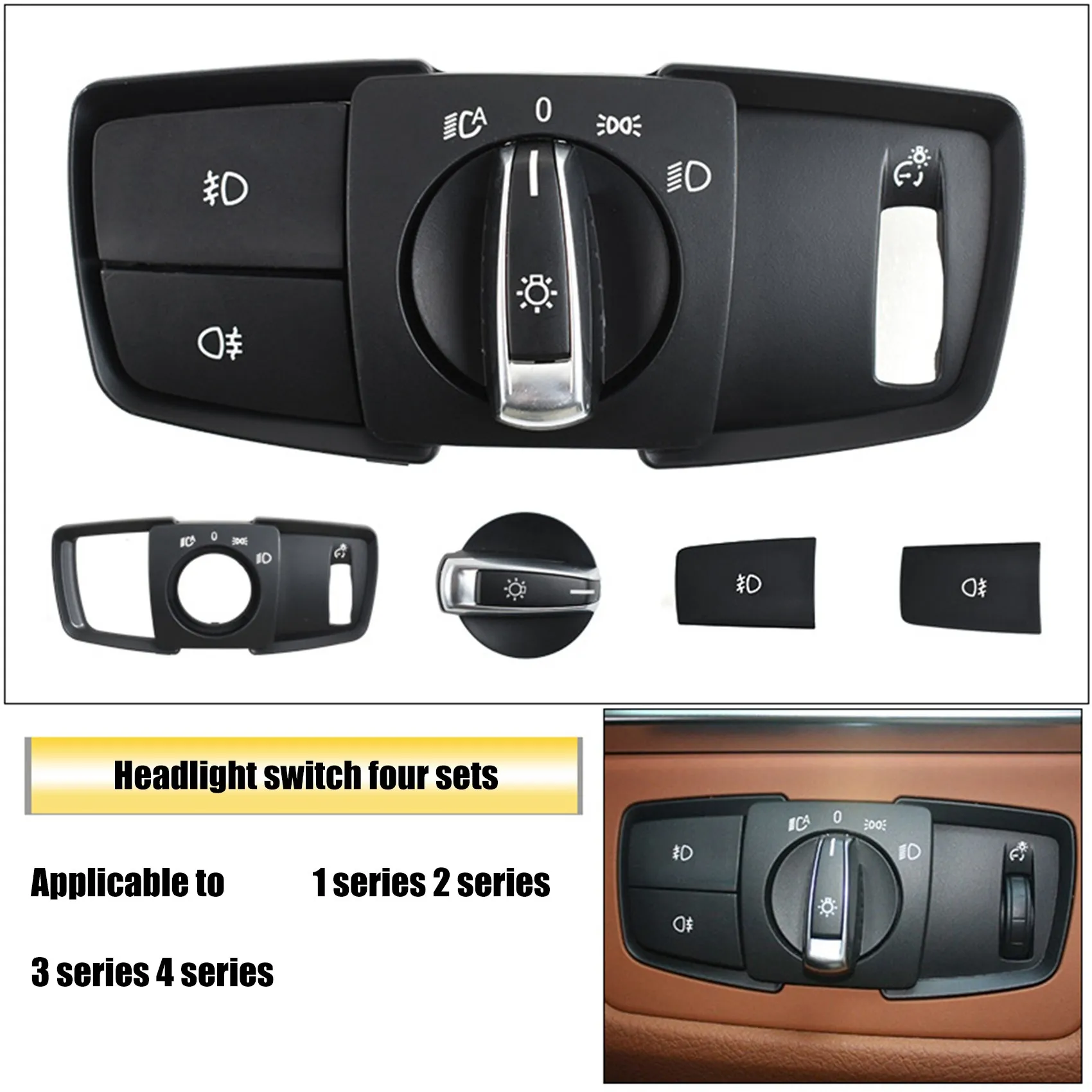 Center Console Switch Control Panel Cover Frame Decorative Accessories for -BMW 1 Series 2 Series 3 Series 4 Series