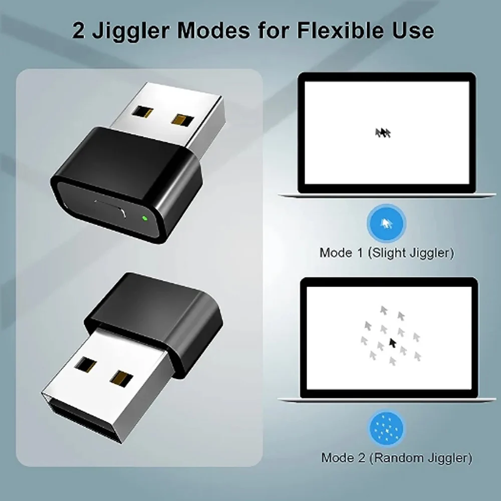 USB ماوس صغير Jiggler تشغيل/إيقاف زر التلقائي غير قابل للاكتشاف ماوس Jiggler ماوس شاكر جهاز للحفاظ على الكمبيوتر مستيقظًا