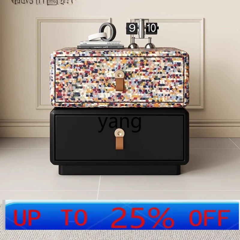 

LTT premium sense minimalist leather color bedside table bedroom locker