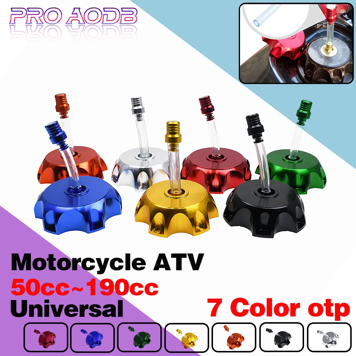 For Kayo Chinese KLX CRF TTR 50cc 70cc 90cc 125cc 110cc 140cc 150cc 160cc 190cc Motocross Parts 53mm CNC Gas Fuel Tank Cap Cover